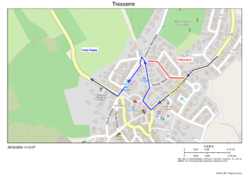 Plan 1 déviation bus scolaires Tresserre pendant travaux