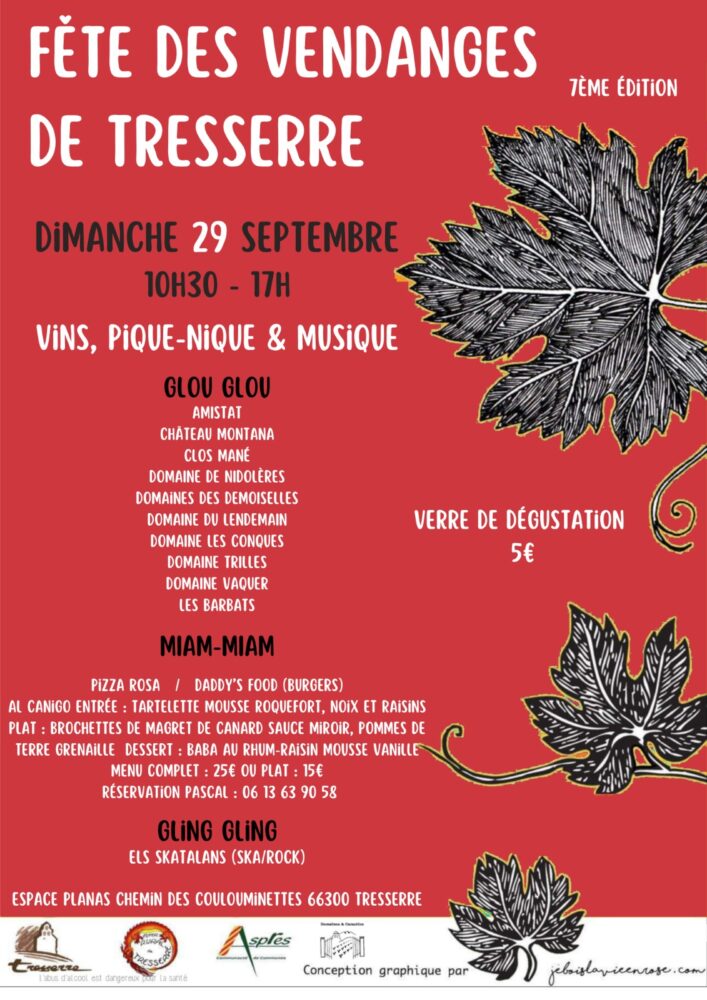 Affiche de la Fête des Vendanges à Tresserre 2024